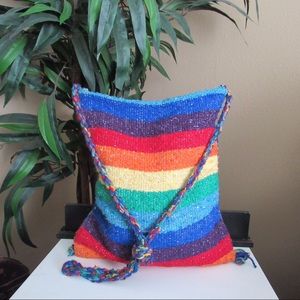 Knitted Rainbow Shoulder Bag